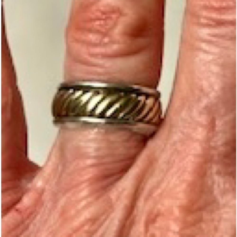 James Avery Silver & 14K Gold Rope Ring, sz 5.5. Wedding/ Everyday Band - Picture 2 of 6